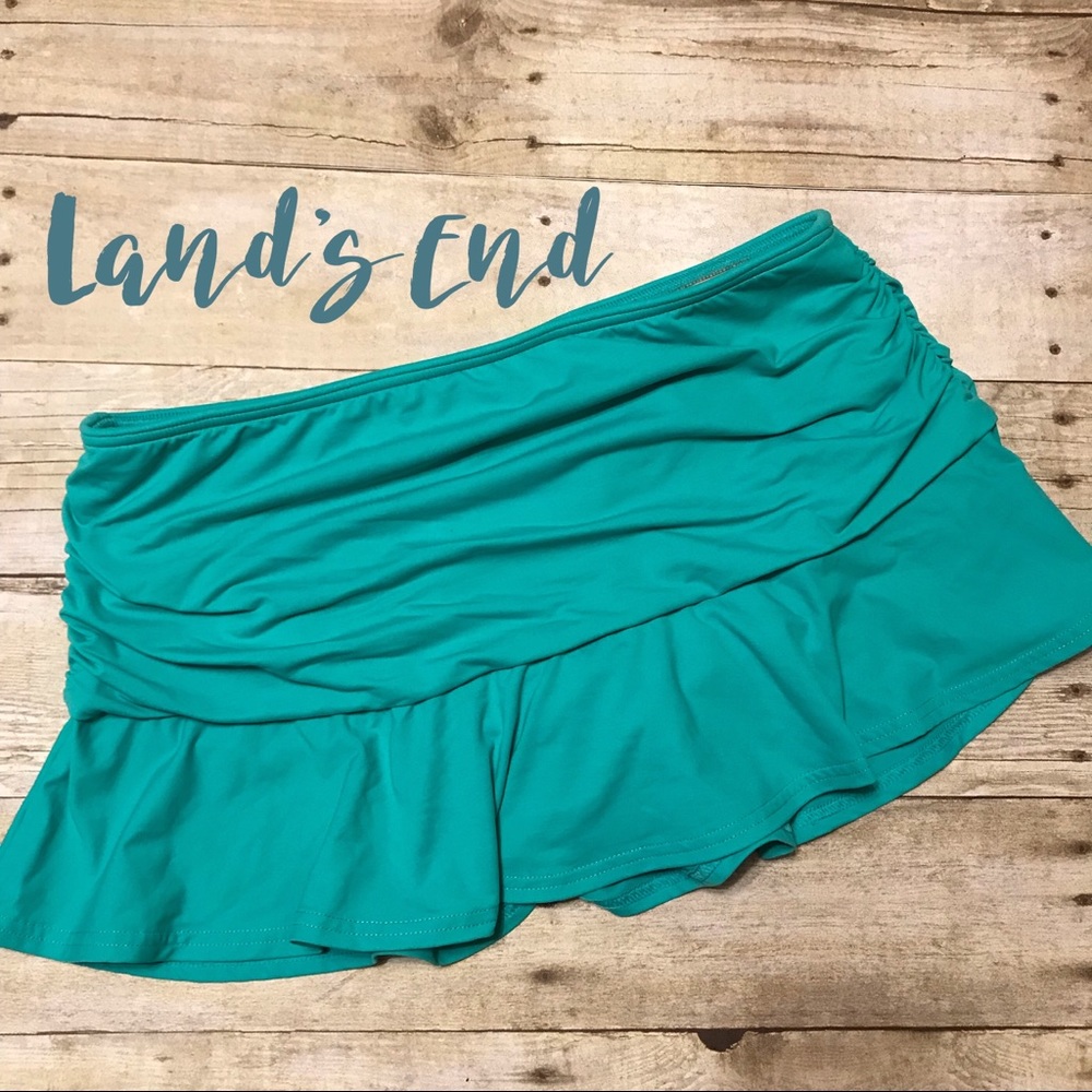 Teal green swimskirt / skirted bikini bottom